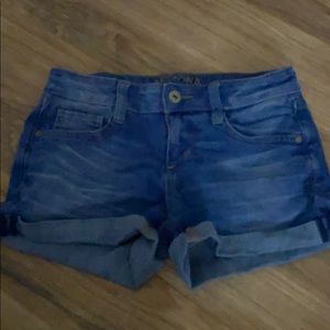 light blue jean shorts